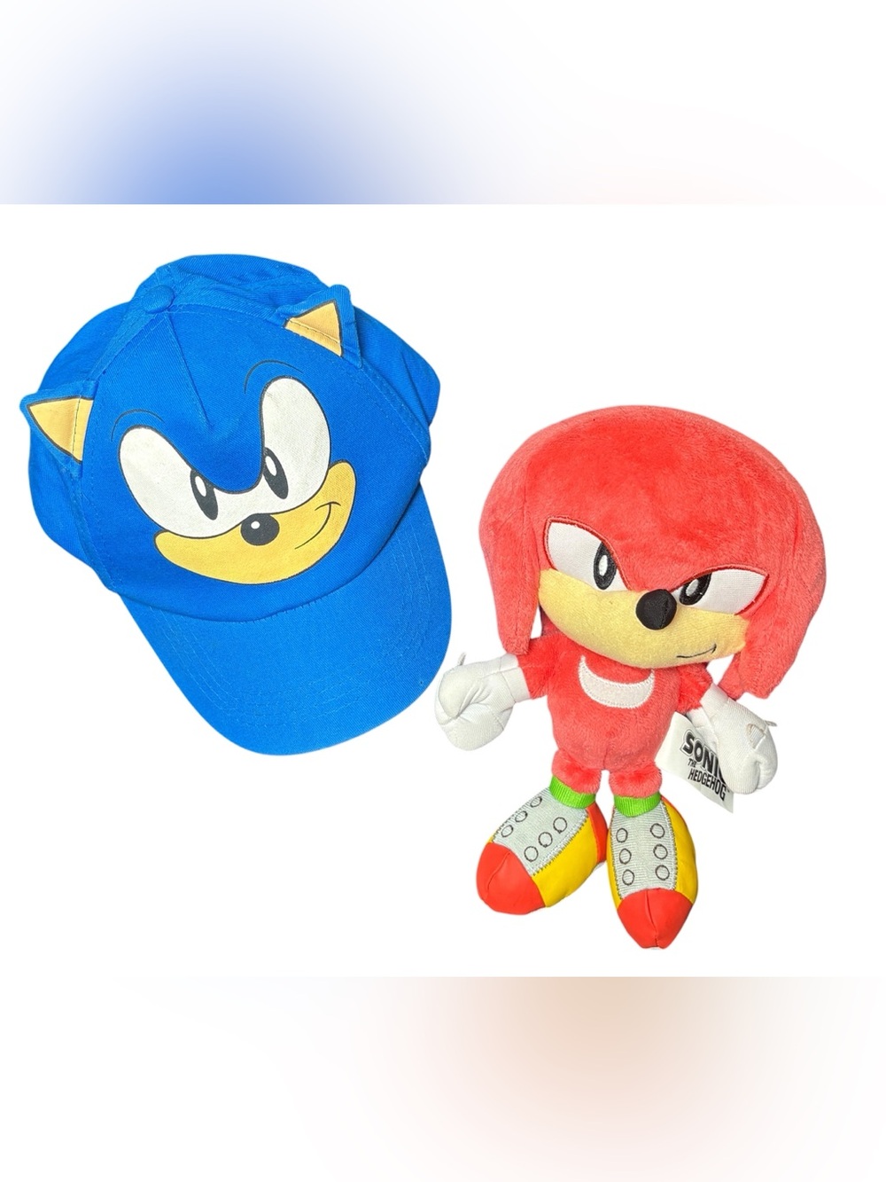 Sonic The Hedgehog Hat & Knuckles Plush Bundle